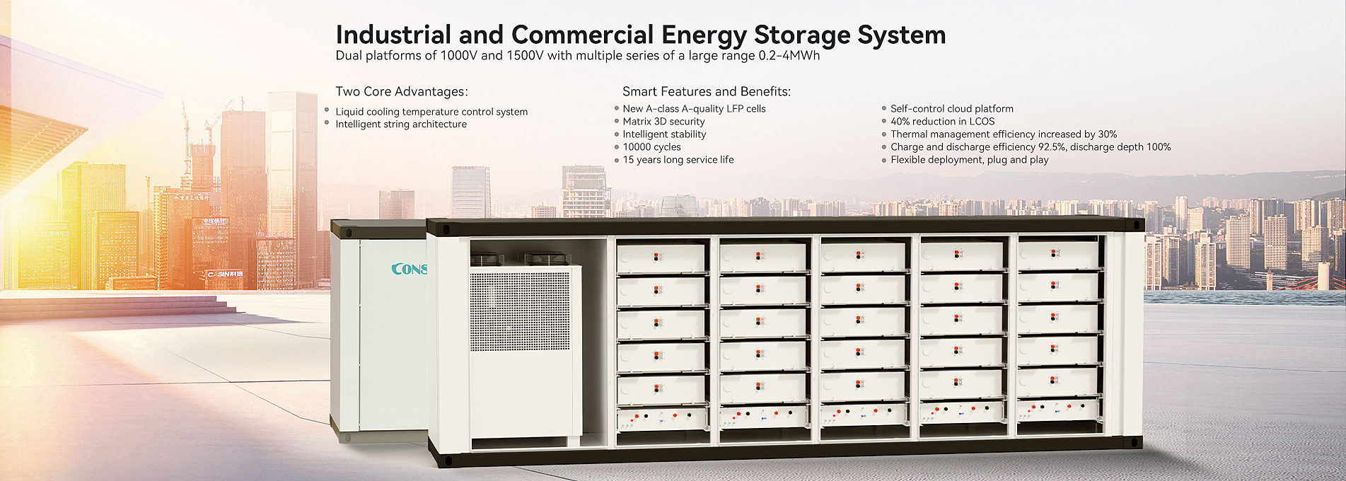Sistema de almacenamiento de energía industrial y comercial.