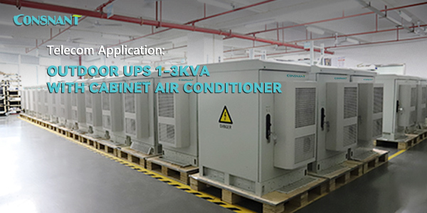 Aplicación de telecomunicaciones: UPS exterior de 1-3 kVA con aire acondicionado de gabinete