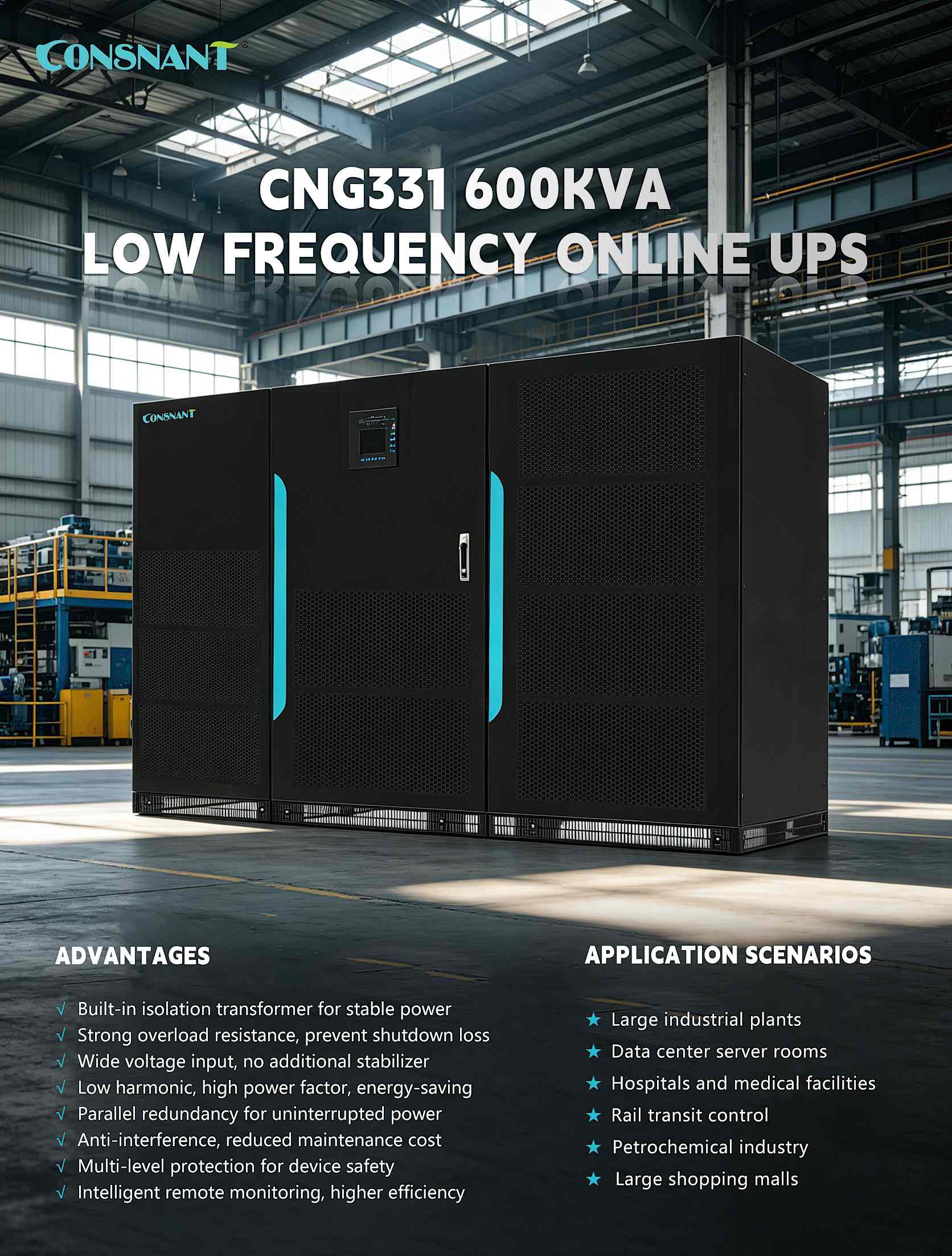 600KVA Low-Frequency Online UPS
